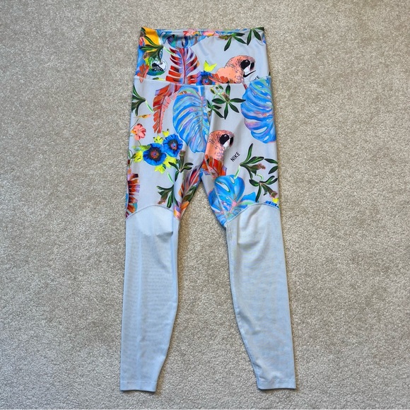 Nike Pants Womens Small Gray High Rise Victory Training Tights Legging Tropical - Picture 1 of 11